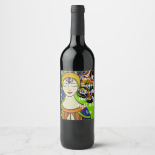 Namaste' The light within me, honours the light Wine Label
