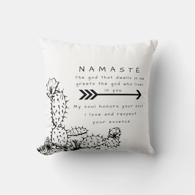 namaste throw pillow (Front)