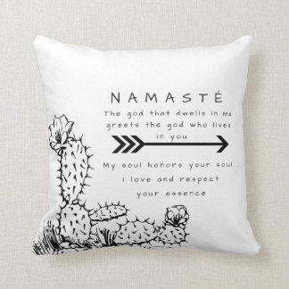 namaste throw pillow