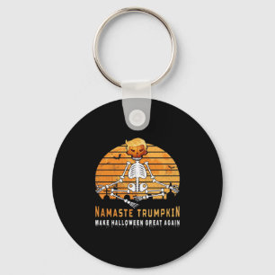 Namaste Trumpkin Make Halloween Great Again Medita Keychain