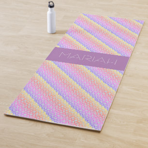 Namaste Unicorn Colours with Custom Name Yoga Mat