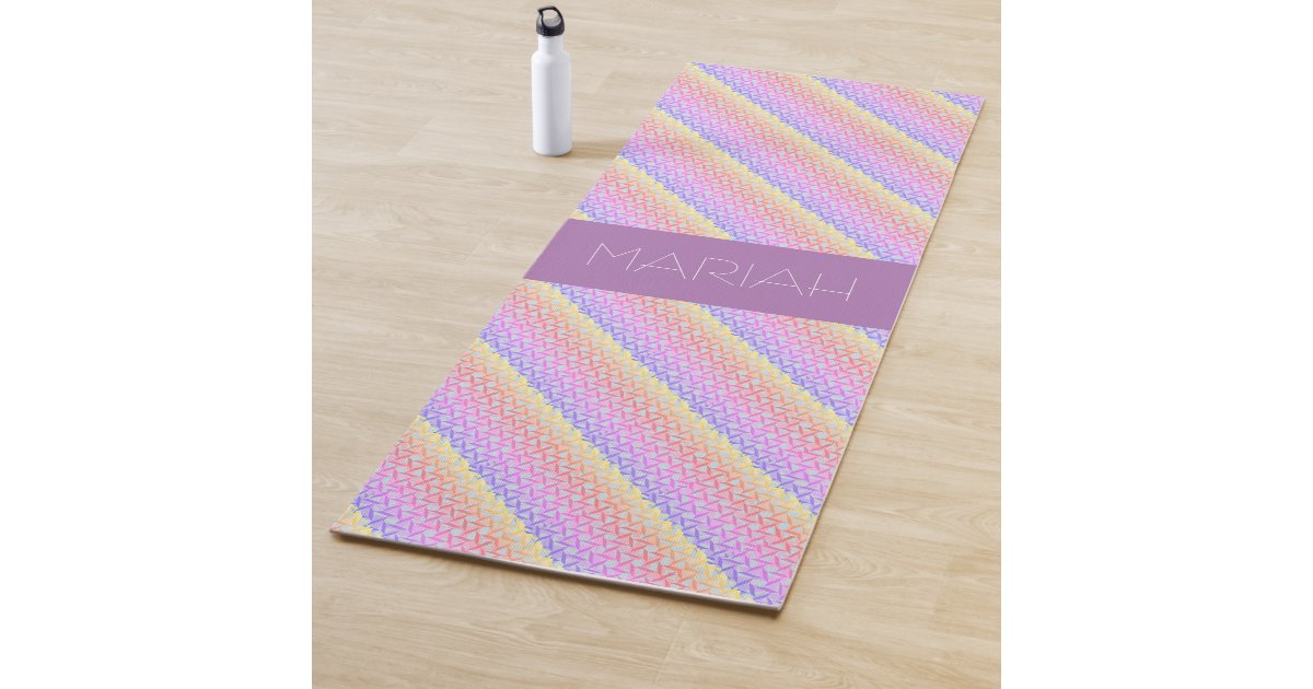 Namaste Unicorn Colours With Custom Name Yoga Mat Zazzle Ca