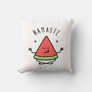 Namaste Watermelon Yoga Throw Pillow