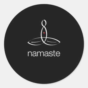 Namaste - White Regular style Classic Round Sticker