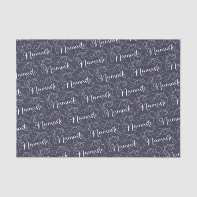 NAMASTE white seamless pattern with LINES Tissue Paper (Front)