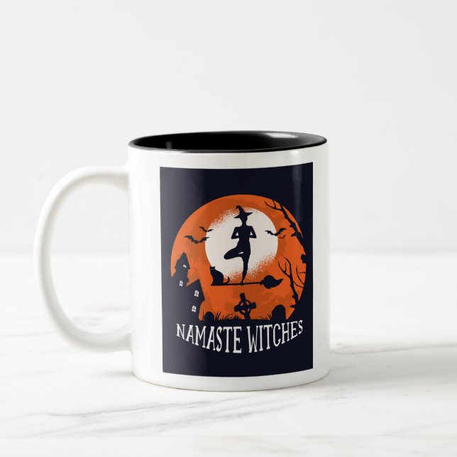 Namaste Witches Two-Tone Coffee Mug (Left)