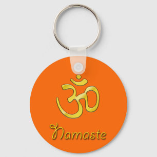 Namaste with om symbol keychains