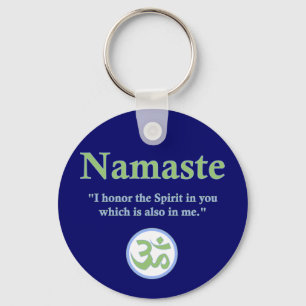 Namaste - with quote and Om symbol Keychain