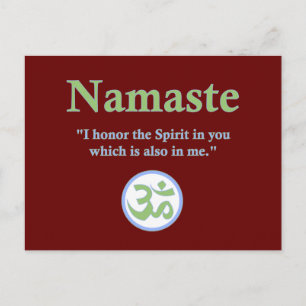 Namaste - with quote and Om symbol Postcard