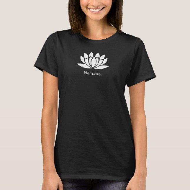 Namaste with Spiritual Lotus Flower T-Shirt (Front)