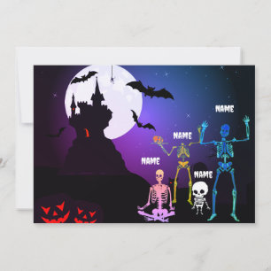 Namaste with the Skeleton Family: Whimsical Yoga Holiday Card