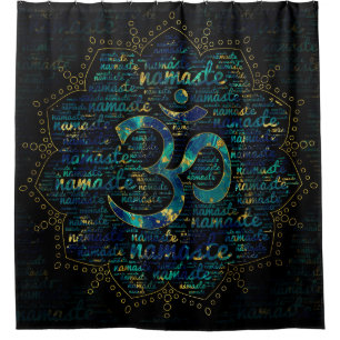 Namaste Word Art in Lotus with OM symbol