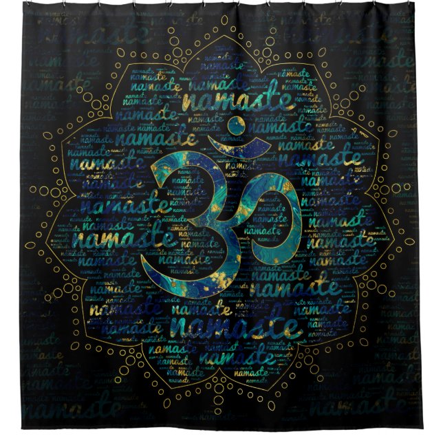 Namaste Word Art in Lotus with OM symbol (Front)