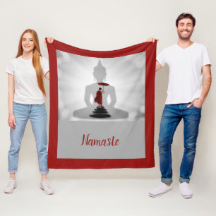 Namaste Yoga Buddha Monk Spiritual Metaphysical Fleece Blanket