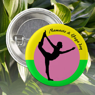 Namaste & Yoga Day /weekend retreat 1 Inch Round Button