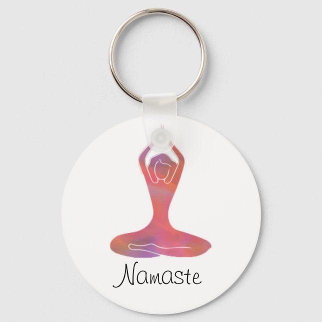 Namaste Yoga Girl Keychain (Front)