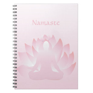Namaste Yoga Lotus Pose Flower Pink Notebook