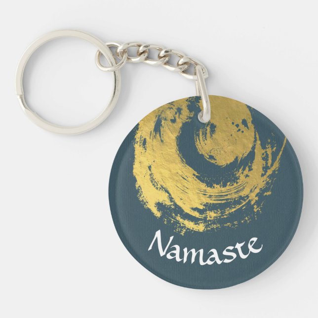 Namaste Yoga Méditation Instructeur Blue Gold ZEN (Devant)