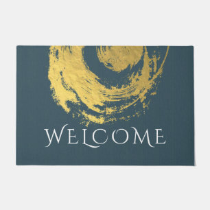 Namaste Yoga Meditation Instructor Blue Gold ZEN Doormat
