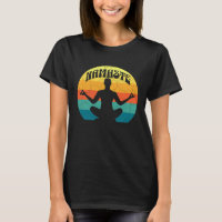 Namaste Yoga Pose Peace Meditate Zen Retro Sunset