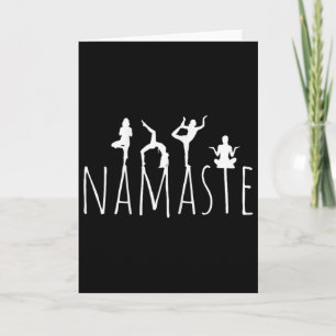 Namaste Yoga Poses Zen Fitness Women Workout Wear  Card