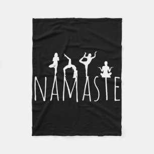 Namaste Yoga Poses Zen Fitness Women Workout Wear Fleece Blanket