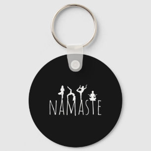 Namaste Yoga Poses Zen Fitness Women Workout Wear  Keychain