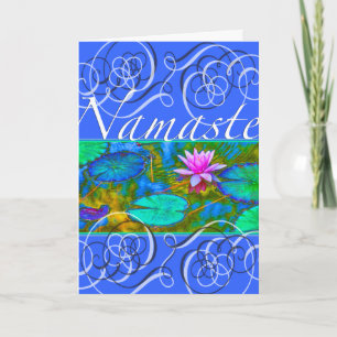 Namaste Yoga Thank You Elegant Lotus Blossom Card