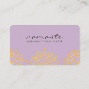 Namaste Yoga Tribal Pattern with lotus position Business Card