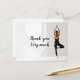 Namaste Yoga woman raise hand Thank you Postcard