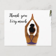 Namaste Yoga woman raise hand Thank you