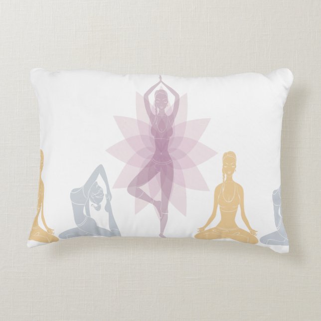 Namaste,yoga,yogi,women,chakra,chi,spiritual,zen Accent Pillow (Back)