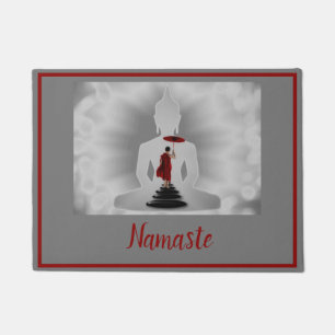 Namaste Zen Yoga Buddha Meditation Monk Spiritual Doormat