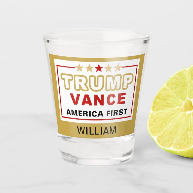 Name, 2025 Trump-Vance The Golden Age Shot Glass (Front)