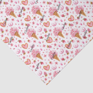 Name, (3) Tissue Paper Sheets, Hydrangea Flowers