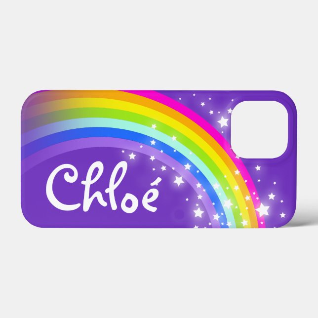 Name (5 letter) rainbow indigo purple iphone case (Back (Horizontal))
