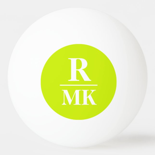 Name abbreviation 3-initials ping pong ball (Front)