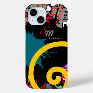 Name abstraction art iPhone 15 case