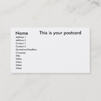 Name, Address 1, Address 2, Contact 1, Contact ... Business Card