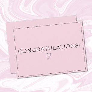 Name, Address    Blush Pink Congratulations Flat Card