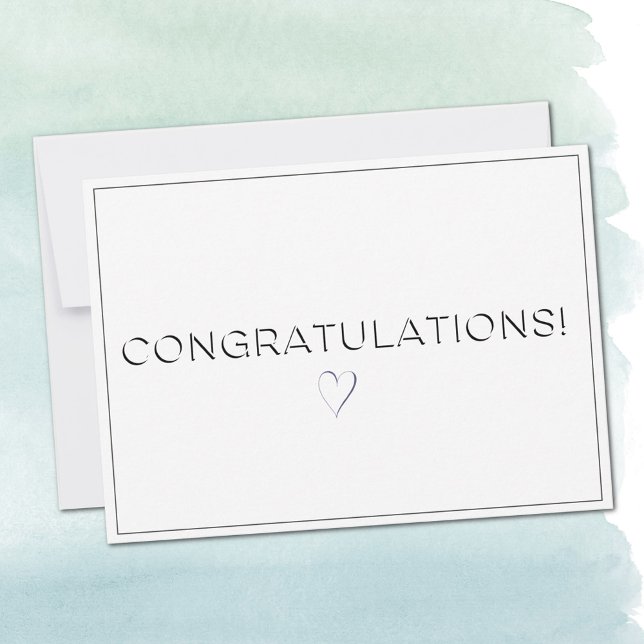 Name, Address || Bright White Congratulations Flat Card (Creator Uploaded)