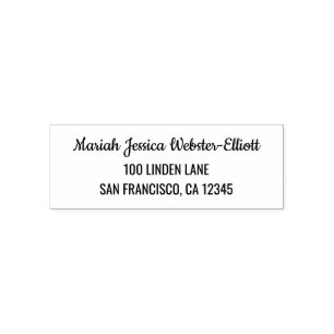 Name Address Clean Modern Handwriting Script Self-inking Stamp