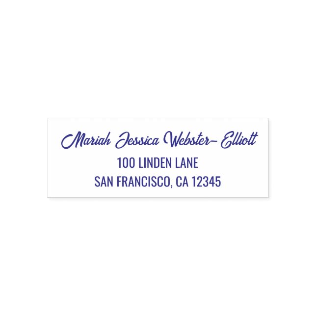 Name Address Elegant Script Calligraphy Modern Self-inking Stamp (Design)
