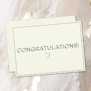 Name, Address    Ivory Colour Congratulations Flat Card