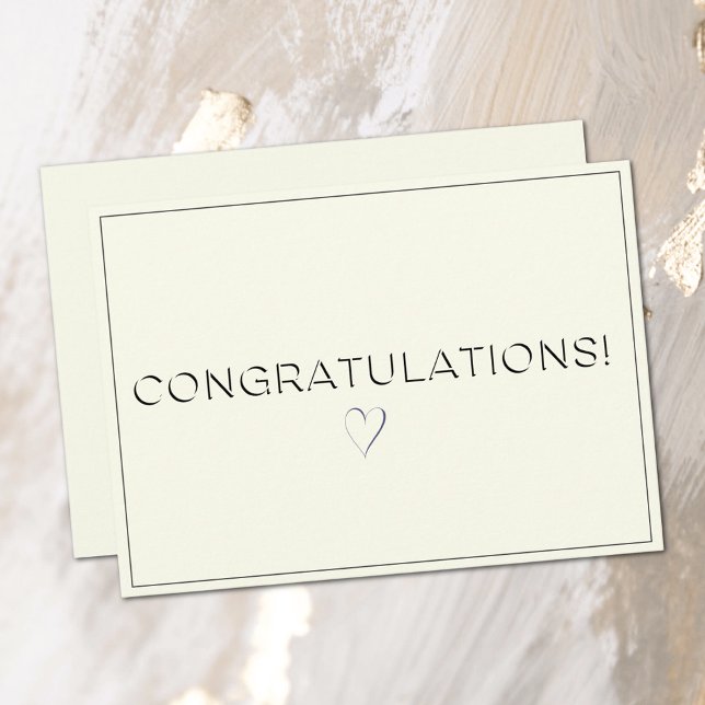 Name, Address || Ivory Colour Congratulations Flat Card (Creator Uploaded)