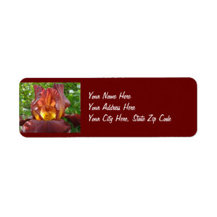 Name Address Label stickers Iris Flowers Glowing