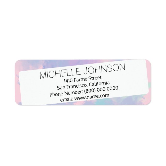 name address, lilac & white (Front)