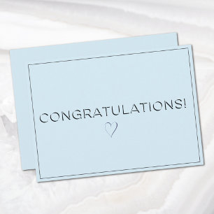 Name, Address    Pale Blue Congratulations Flat Card