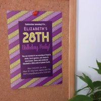 Name & Age Birthday Party Celtic Stripe Purple