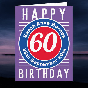 Name, Age & Date on a 60th Birthday Card
